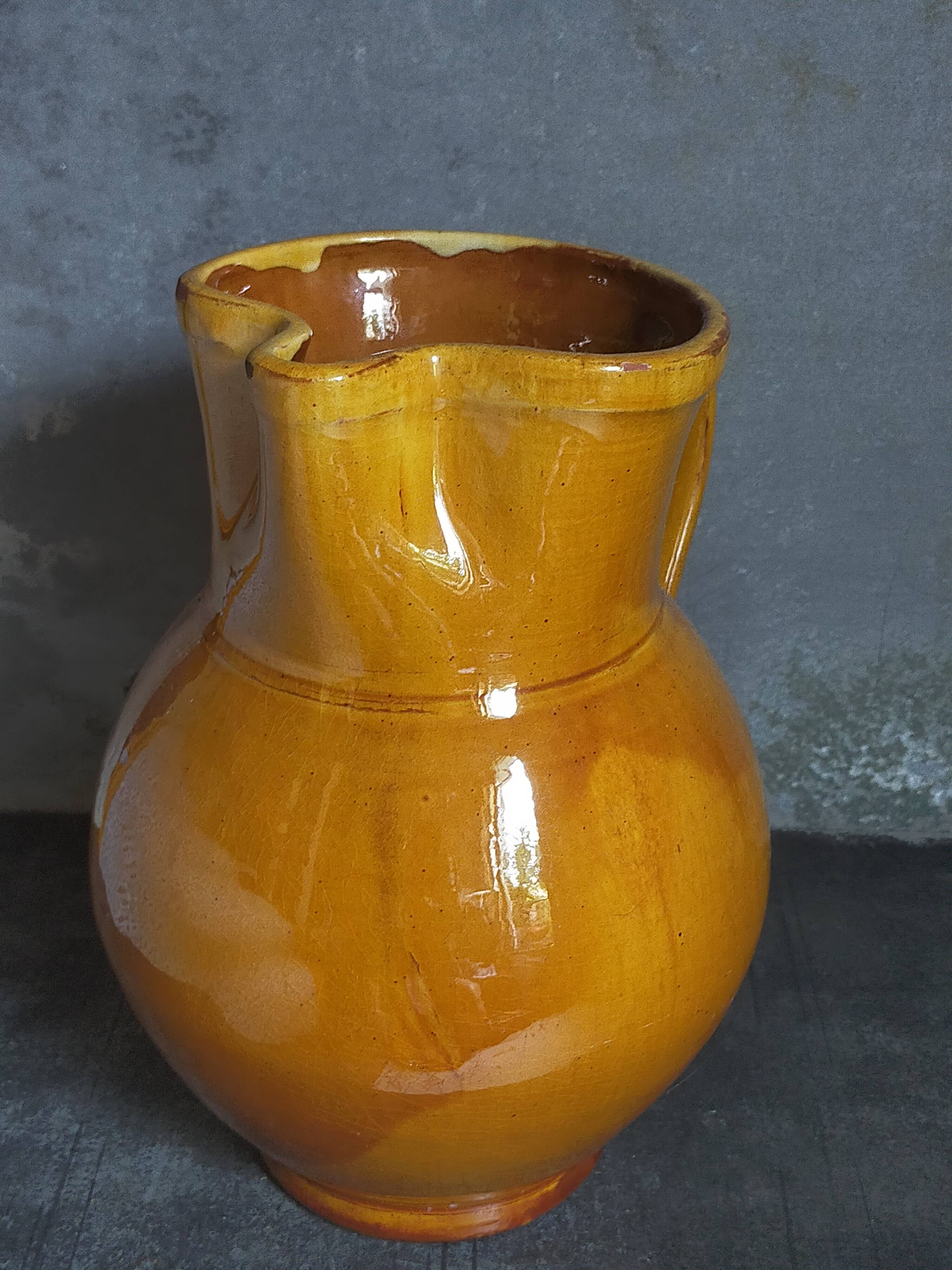 XXL pitcher vintage Provencal pottery from Salernes