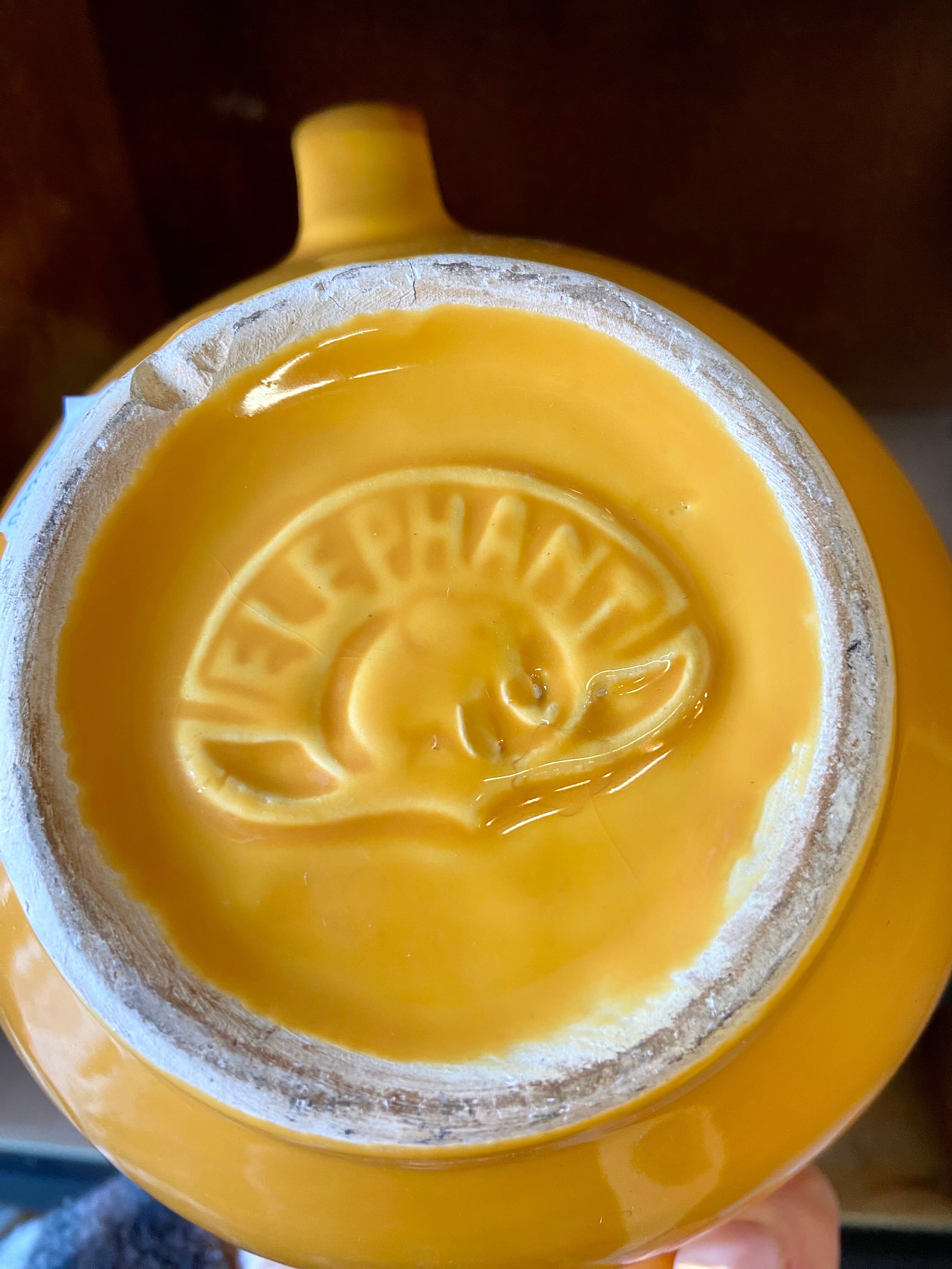 Yellow elephant teapot