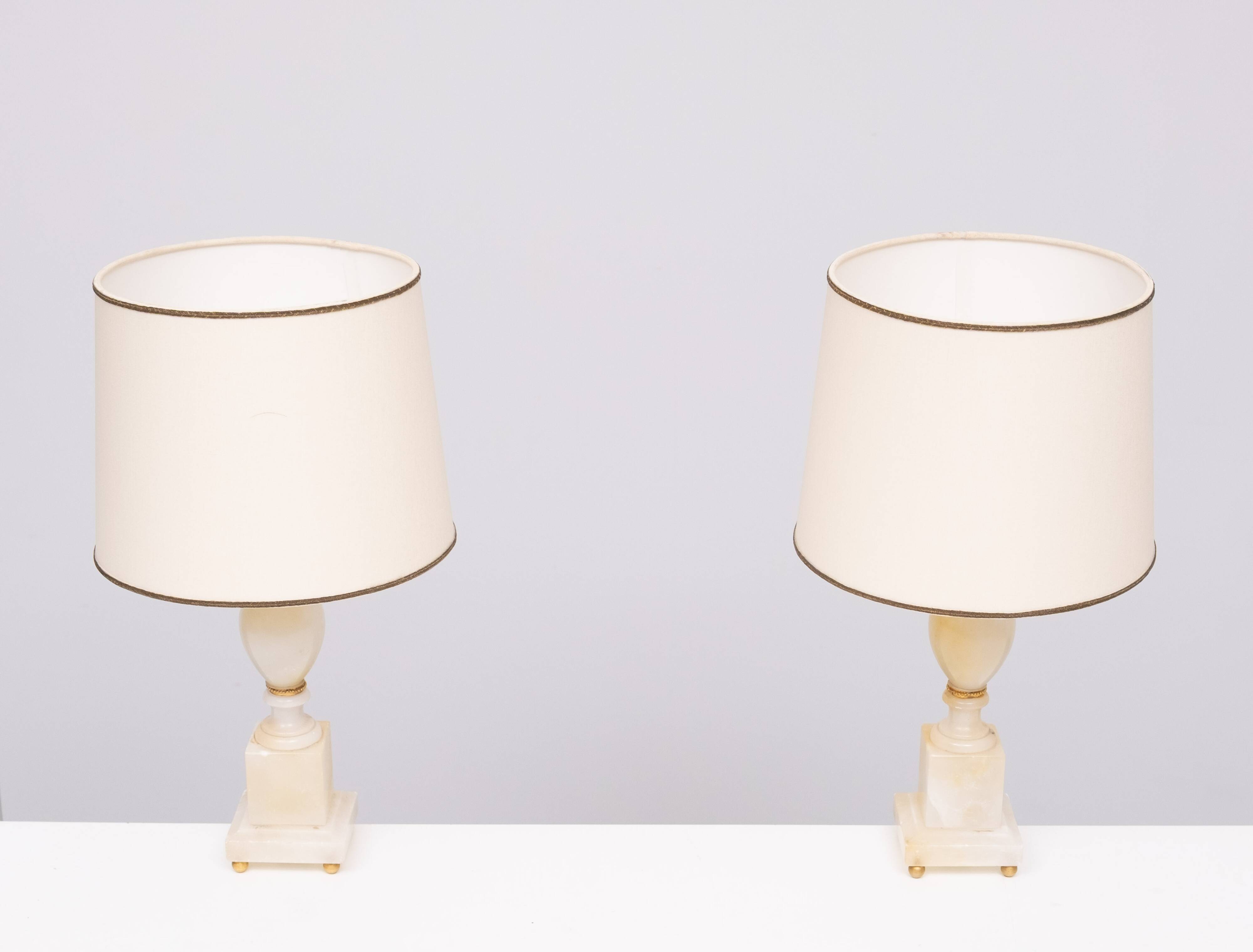 small Marble Table lamps Hollywood Regency 1970s Italy