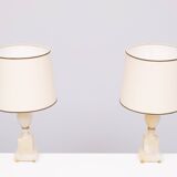 small Marble Table lamps Hollywood Regency 1970s Italy