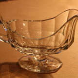 Art-deco gravy boat in molded glass