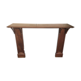 Fireplace art nouveau wood oak mantle façade dressing console