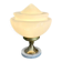 Lampe mid century avec opaline soucoupe blanche