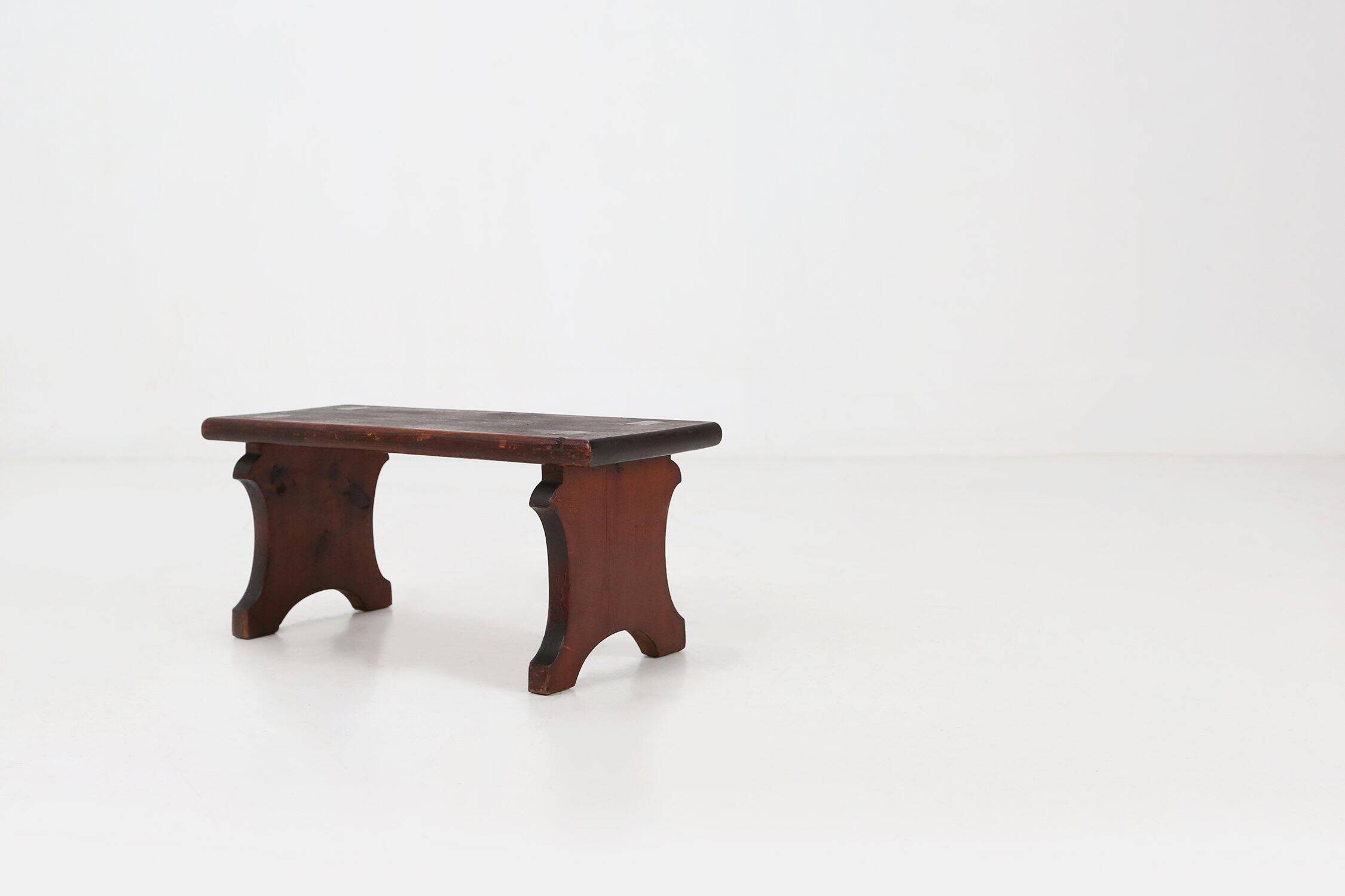 Rustic hand crafted wooden stool, France ca. 1880