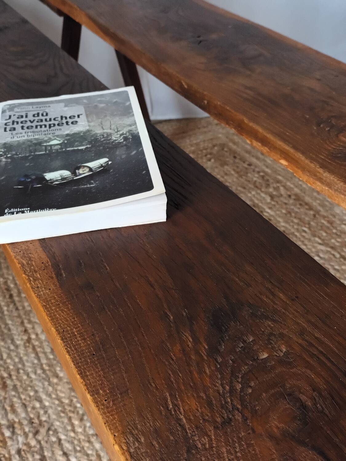 Pair of old oak country benches