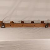 Wall coat rack 6 wooden hooks 1900s
