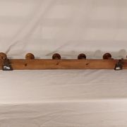 Wall coat rack 6 wooden hooks 1900s