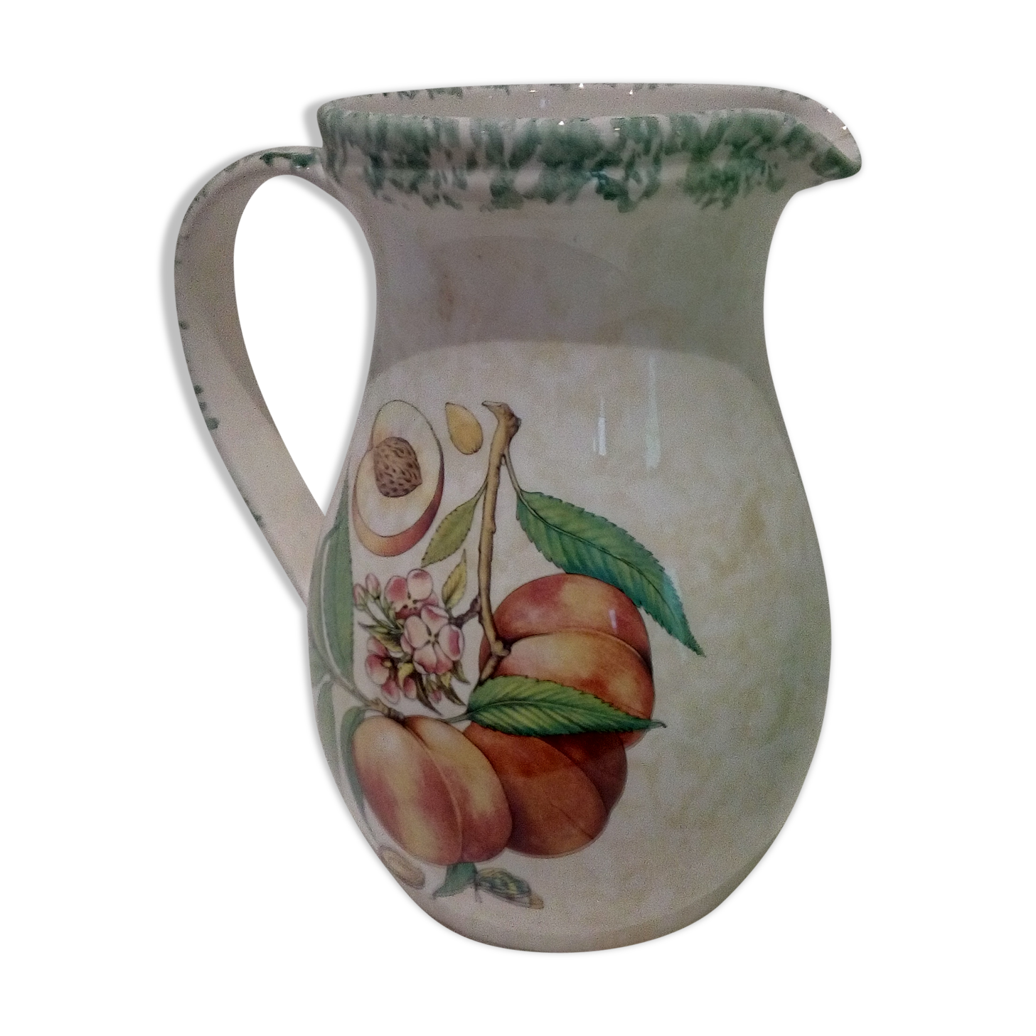 Pitcher decorated with ceramic peaches Himark Italy