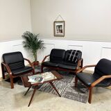 Design living room in black leather