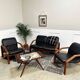 Salon design en cuir noir