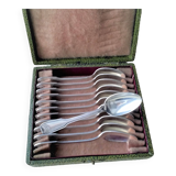Box of 12 silver-plated mocha spoons Shell model