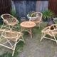 Set de 4 fauteuils rotin vintage