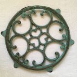 Dessous de plat en fonte vert doré