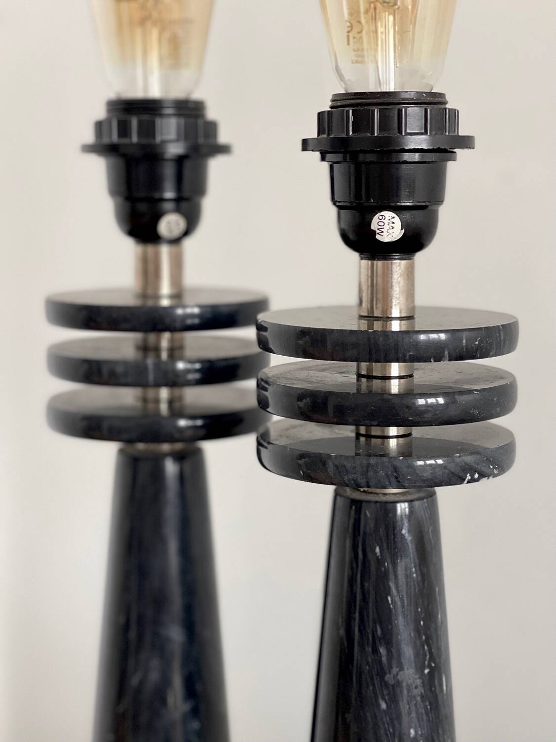 Pair of marble lamps 1980.