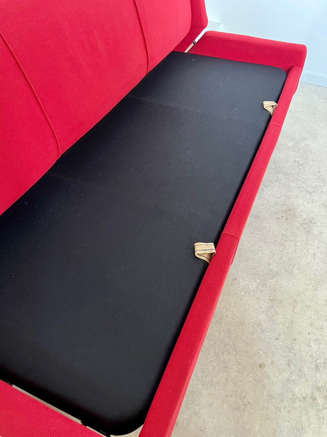 Antique Italian design fabric sofa from the 60s, vintage convertible