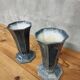 Antique French vases, enamelled cast iron garden vases