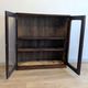 Victorian English mahogany display cabinet, elegant showcase furniture.