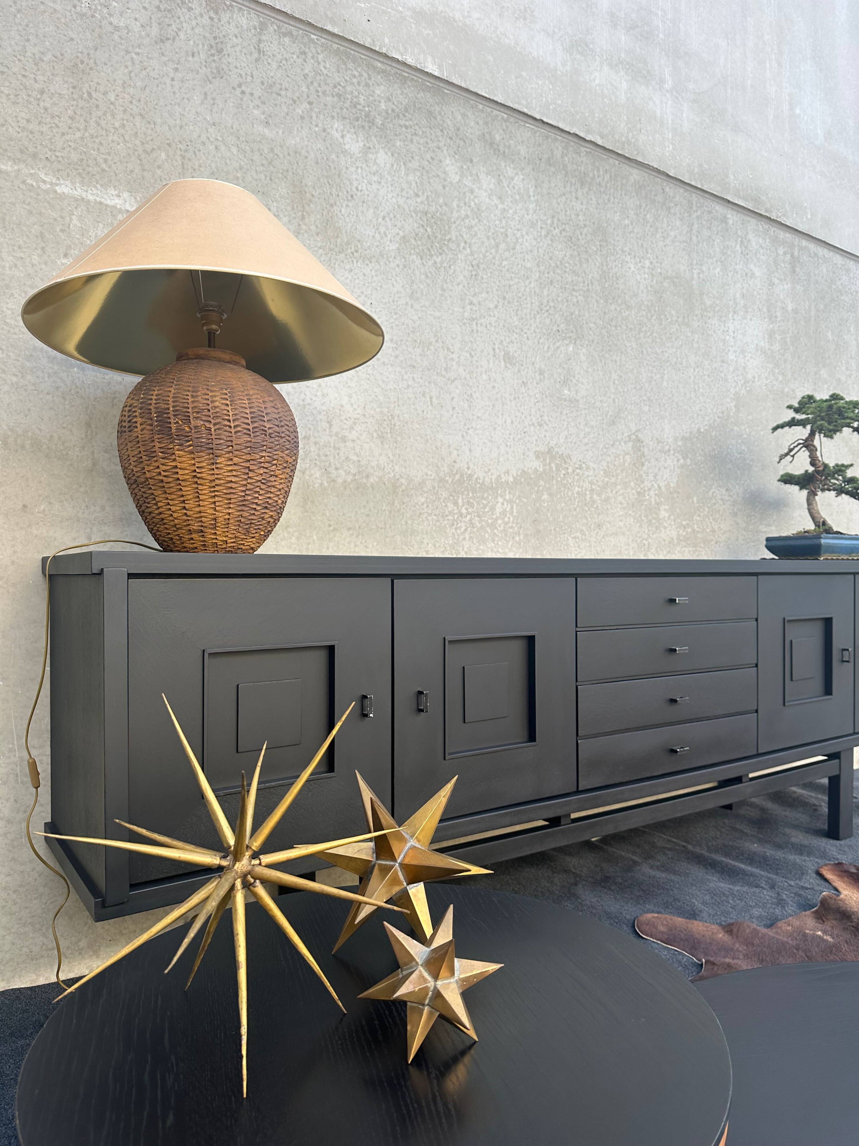 XL design black stained oak brutalist sideboard – De Coene