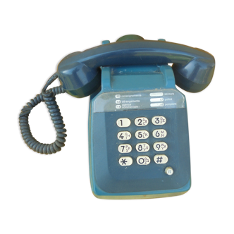 Telephone à touches bleu vintage sSocotel s63