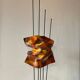 Lampe de sol vintage sculpturale – Verre artistique fait à la main