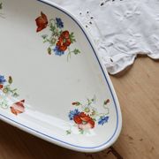 Ravier antique faience Salins - Poppy model