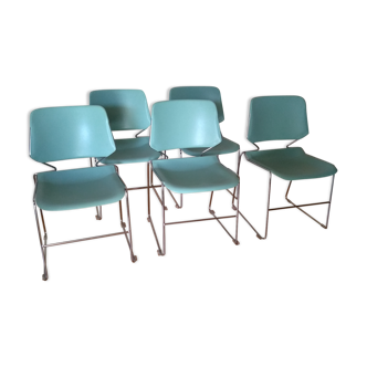 Chairs Eurosit sled design Matrix Krueger 1980