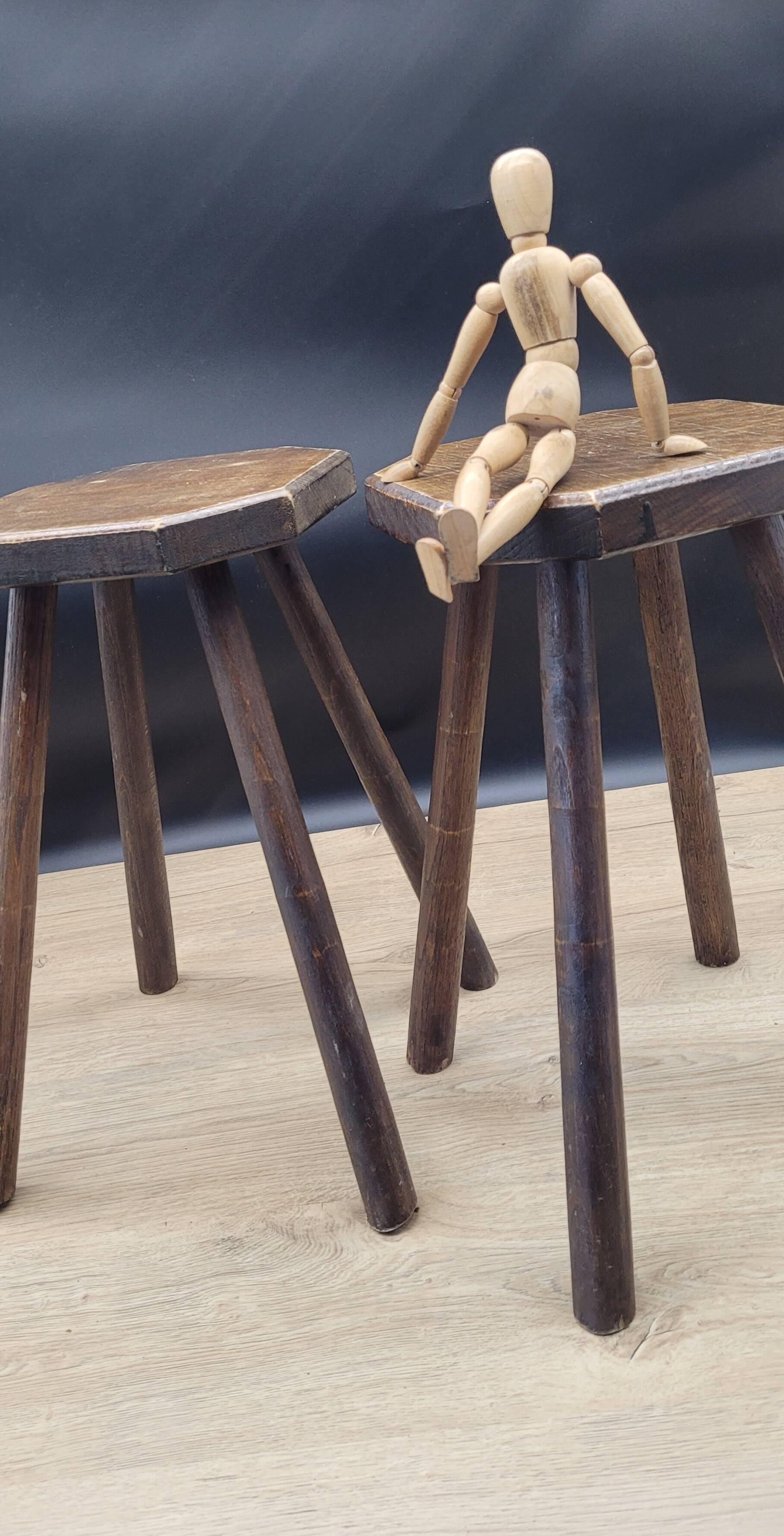 Pair of low solid stools
