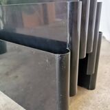Giotto Stoppino for Kartell Black ABS Plastic Magazine Rack - 1970s Italy