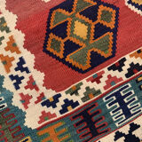 Handwoven persian rug, handwoven wool kilim area rug 123x206cm