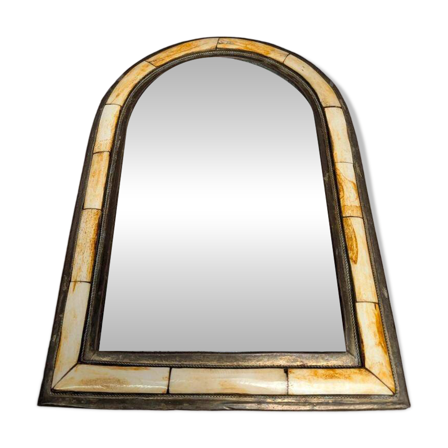 Ancient oriental brass mirror – arch shape