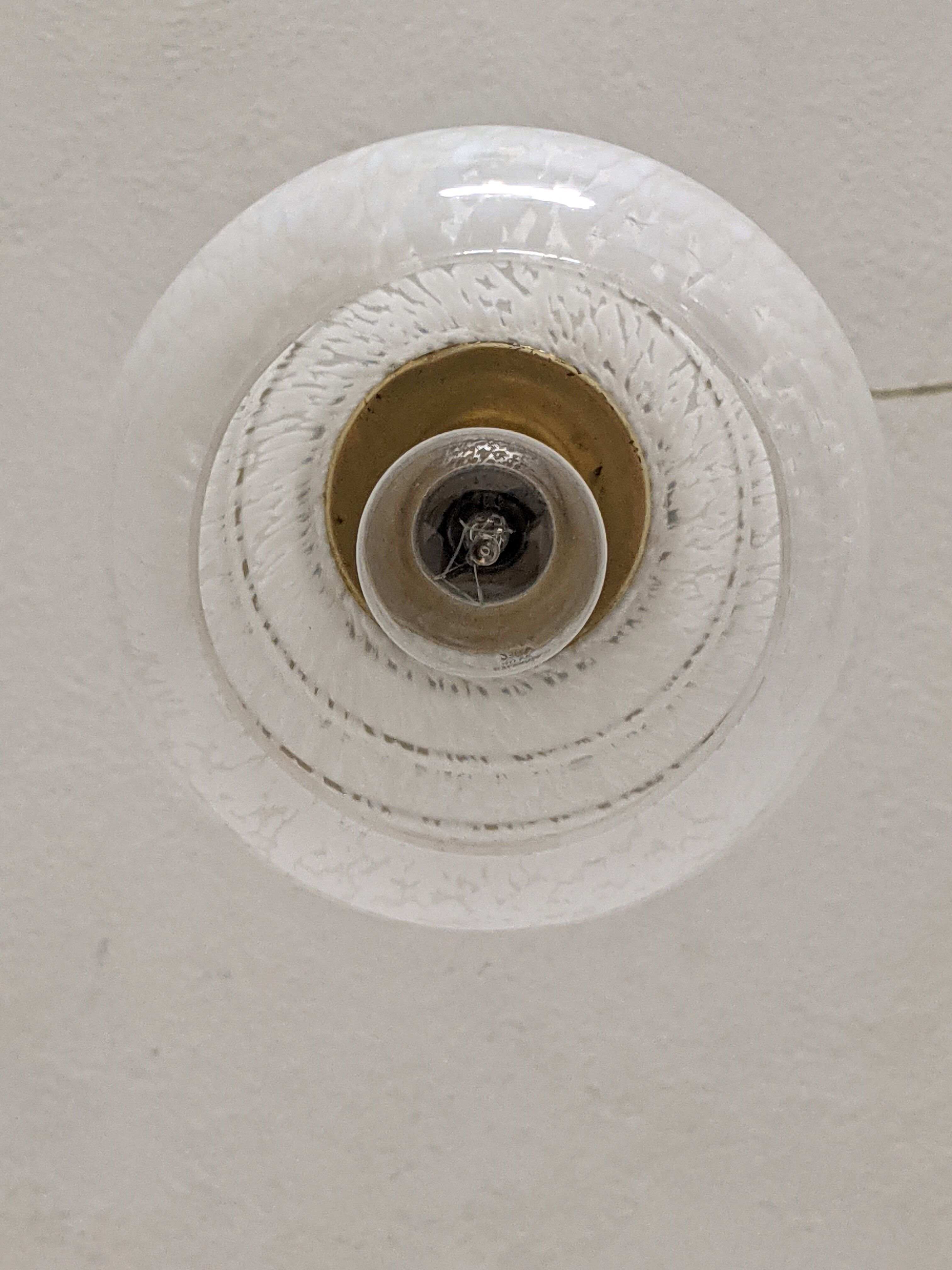 Vintage glass pendant lamp from Clichy