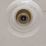 Vintage glass pendant lamp from Clichy