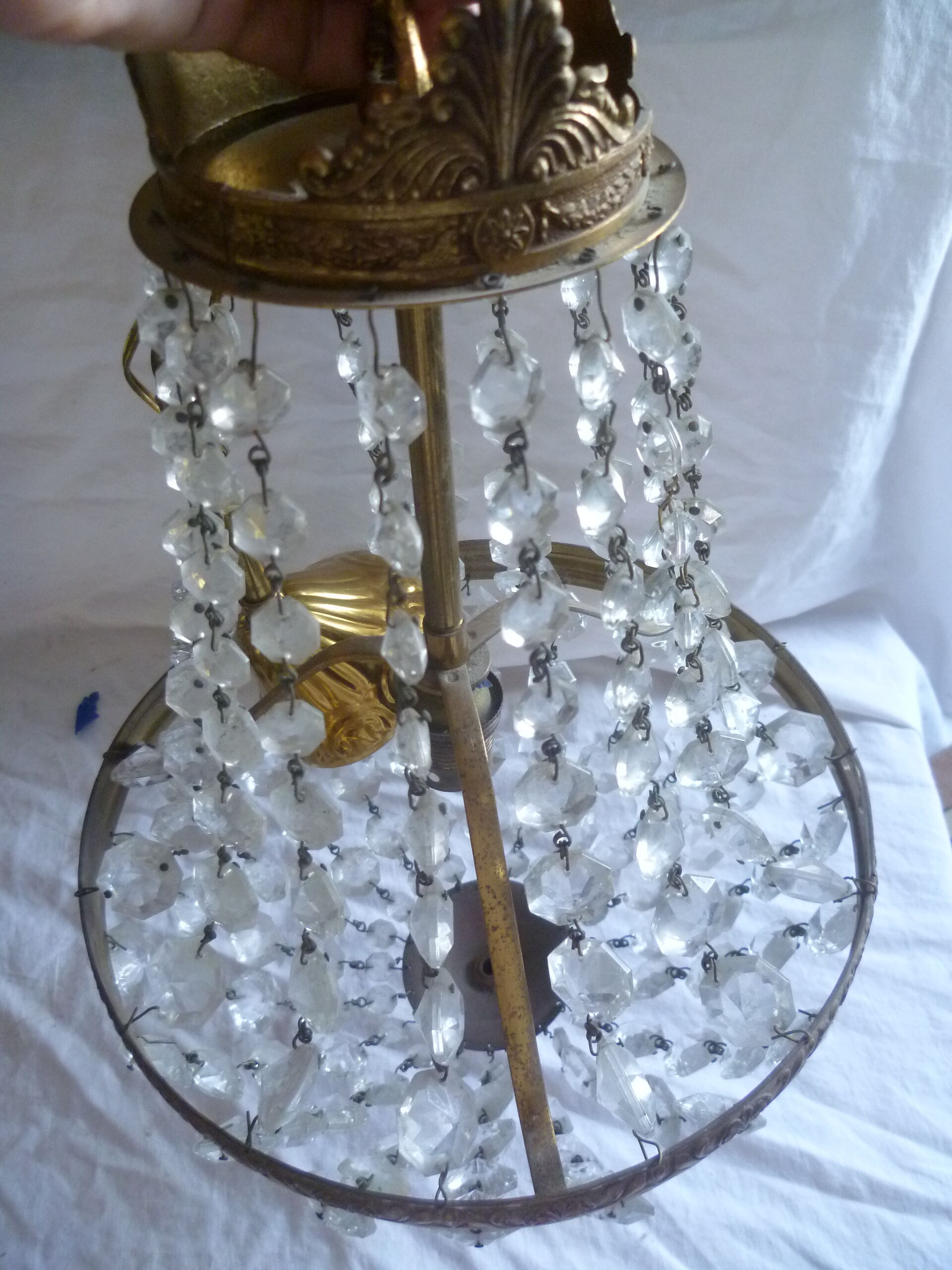 Balloon chandelier grapevines glass & brass 1 fire