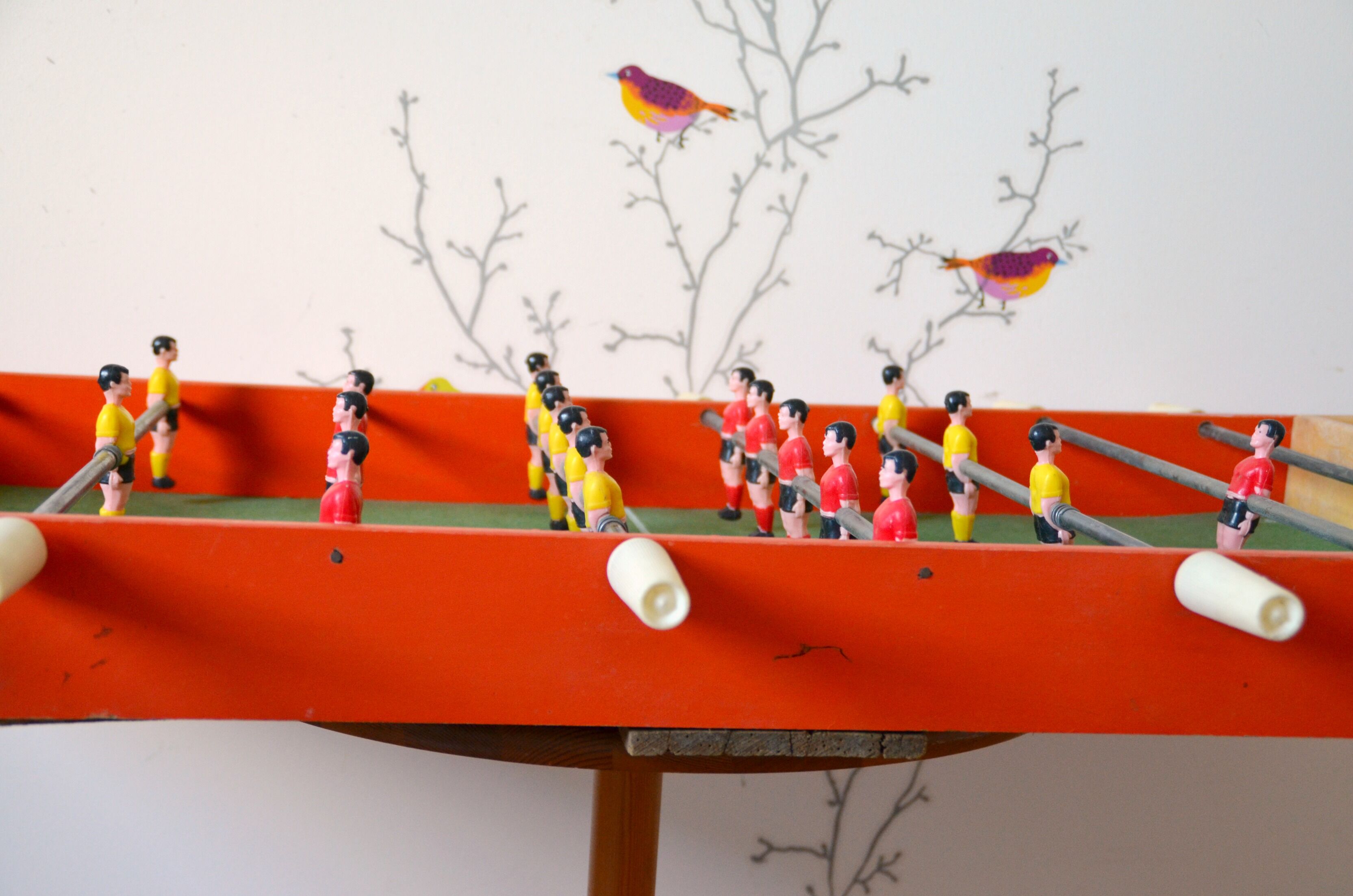Old foosball table wooden