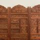 Vintage Asian carved teak screen — mid-20th century