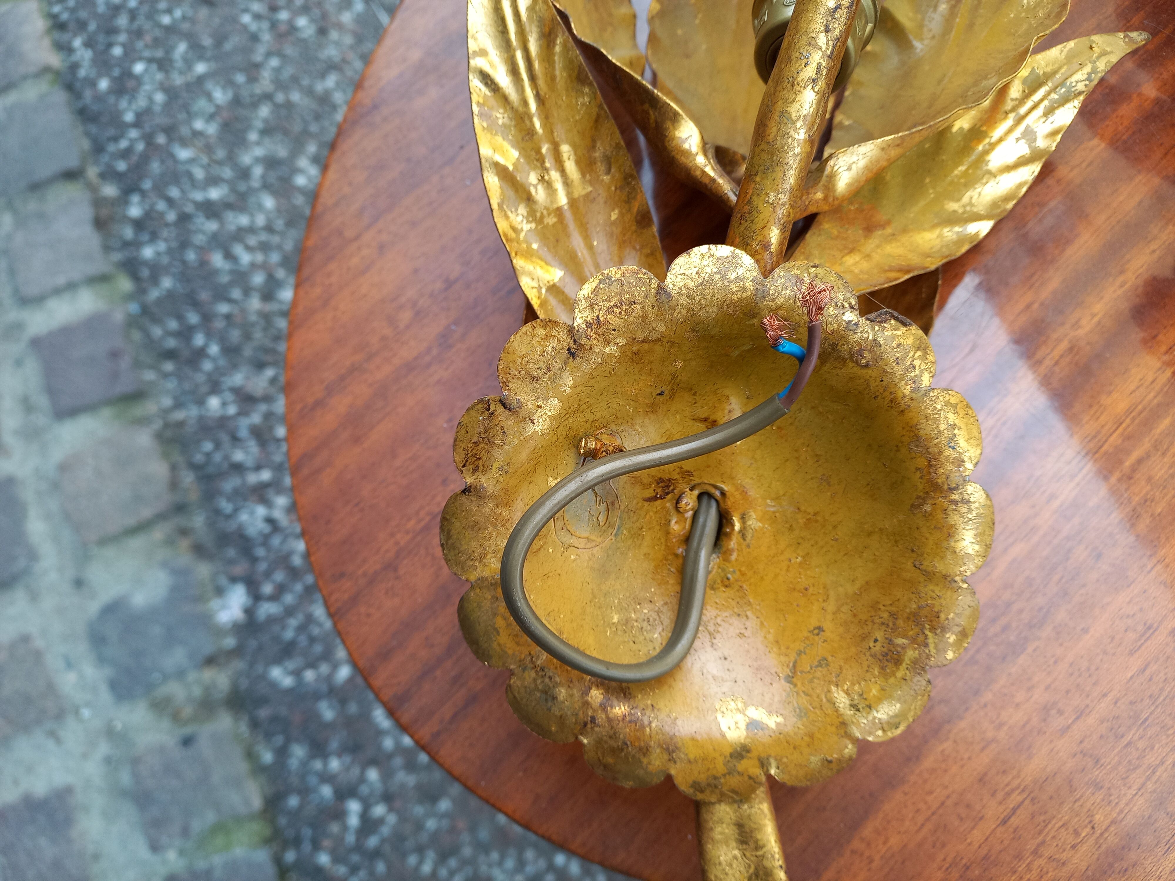 Pair of gold leaf sconces