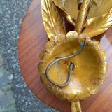 Pair of gold leaf sconces