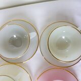 4 tasses et sous tasses harlequin vintage en arcopal 221043