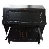 Black redesigned donkey-back style secretary desk