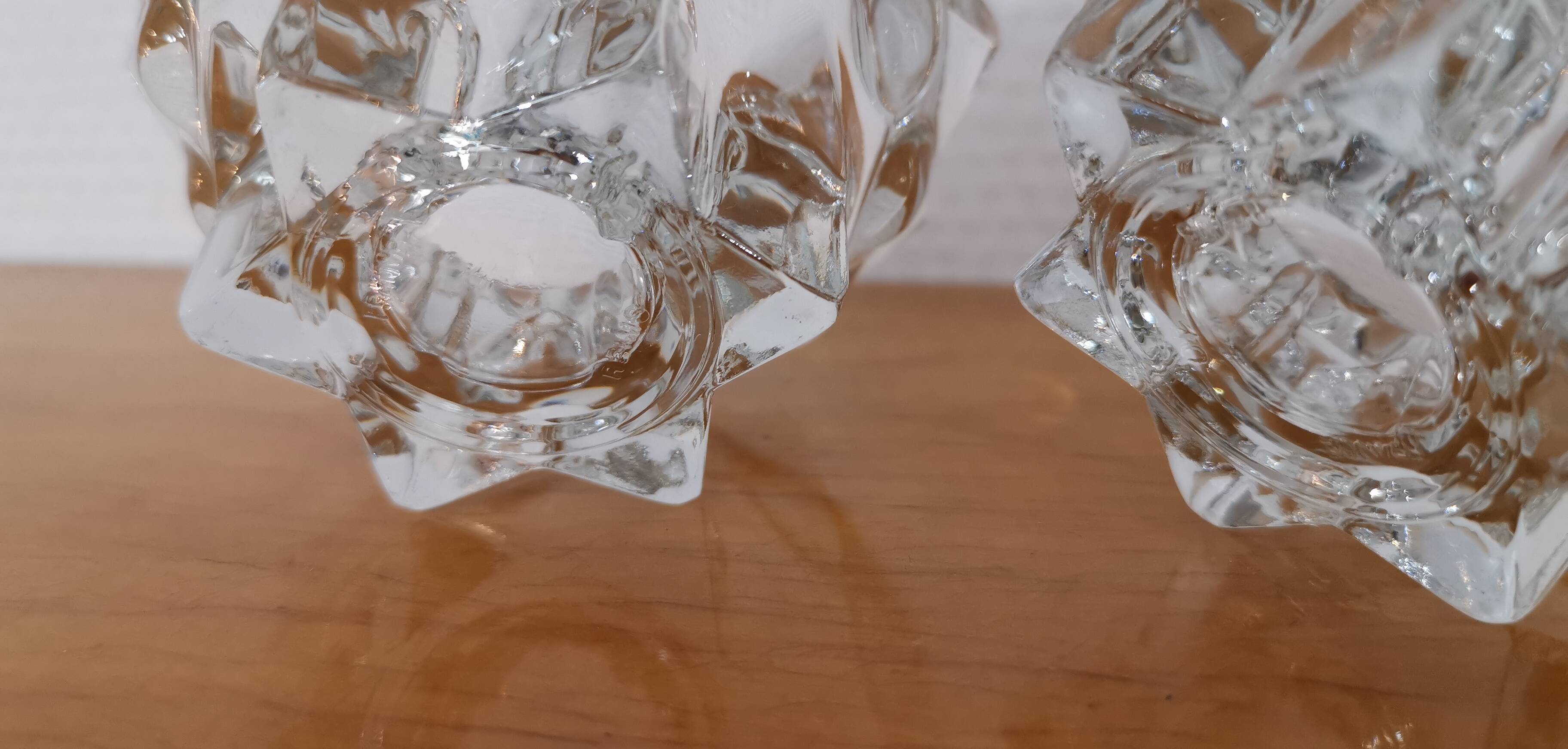 2 vintage crystal candle holders from Reims, France