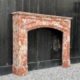 Louis XIV style fireplace in red marble from Languedoc around 1880