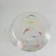 Vintage glass carafe 1960 Atomic boomerang decor blue red yellow
