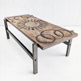 Lavastone coffee table by François Chaty for Vallauris 1960s