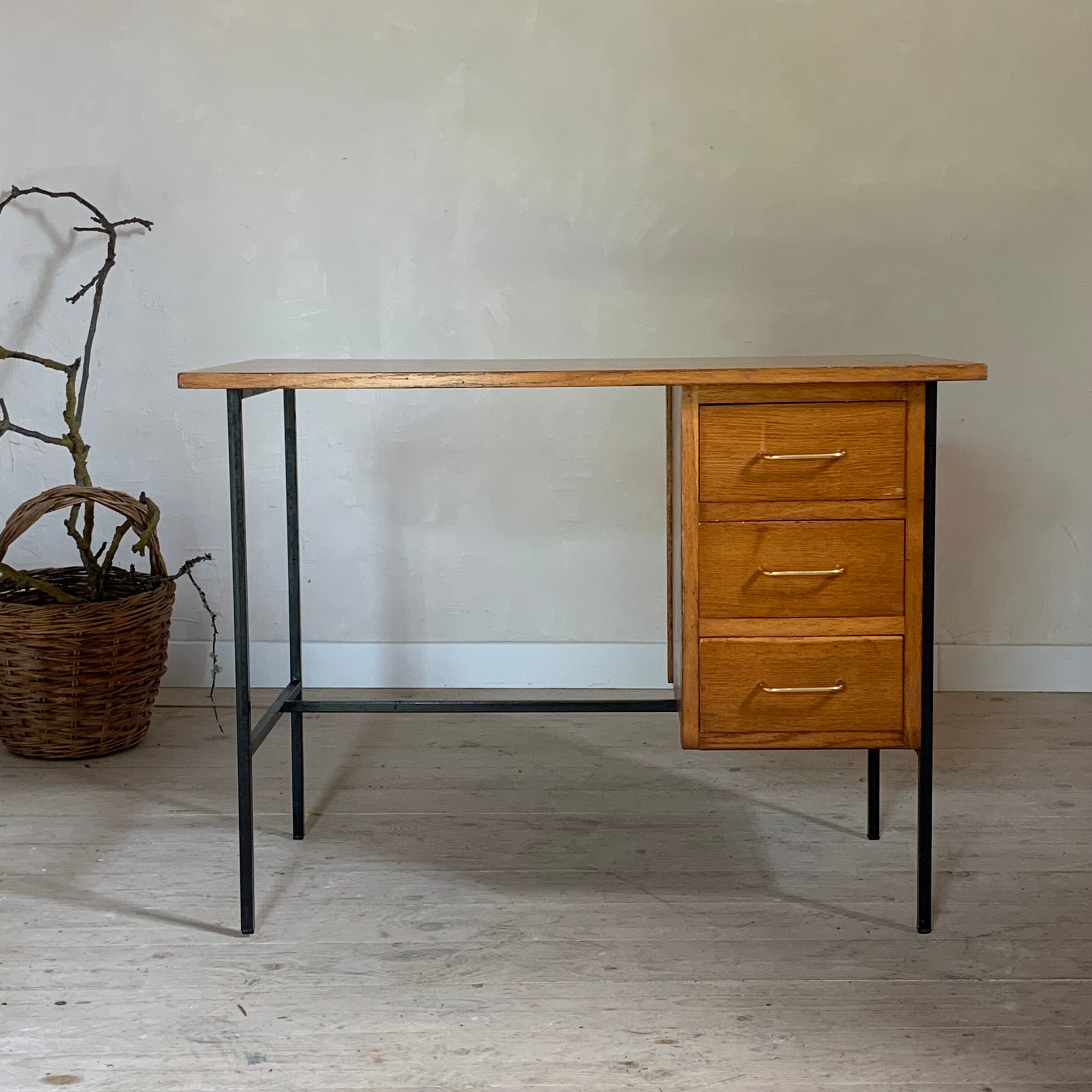 Vintage modernist oak desk