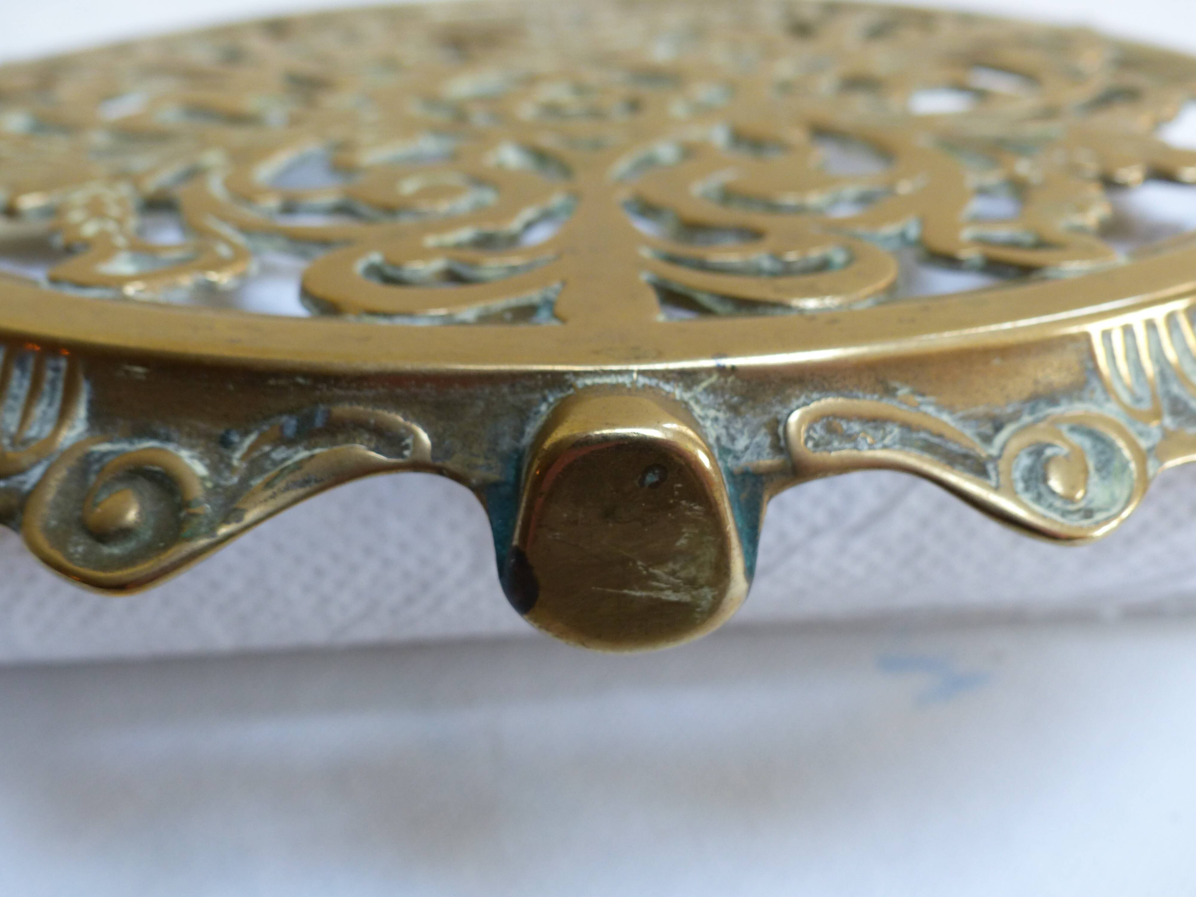 Worked copper trivet