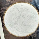 Table basse bouillotte plateau marbre style louis xvi ancienne