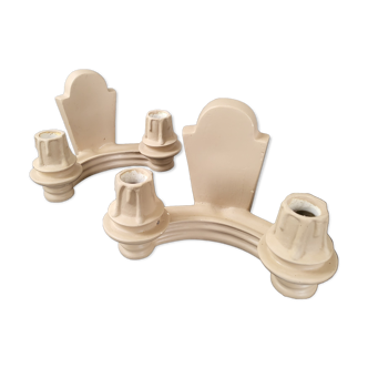 Pair of vintage 1940 plaster sconces