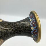 Vintage chinese vase black cloisonné