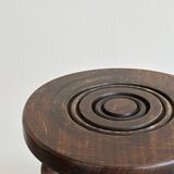 Antique three-legged twisted wooden stool