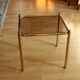 Space Age brass side table with smoked glass plate - vintage